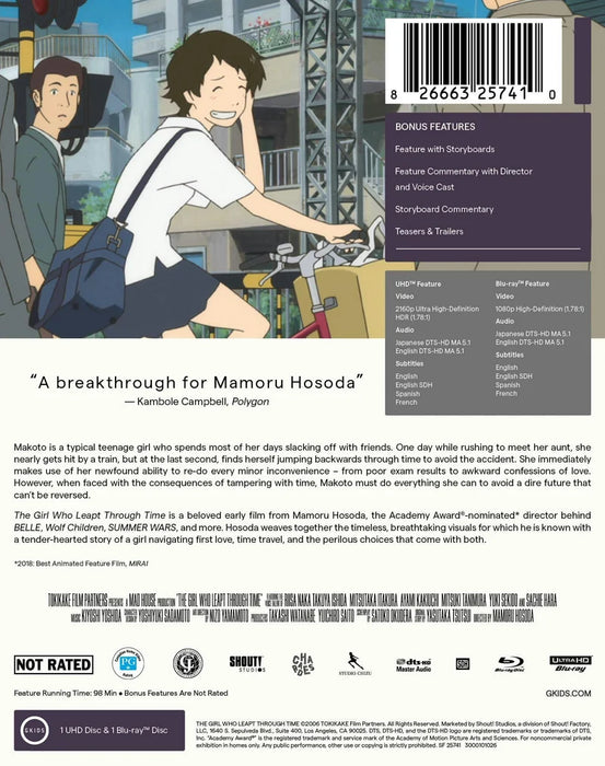 The Girl Who Leapt Through Time Limited Edition Steelbook [4K UHD + Blu-ray]