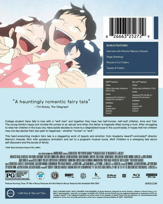 Wolf Children Limited Edition Steelbook [4K UHD + Blu-ray]